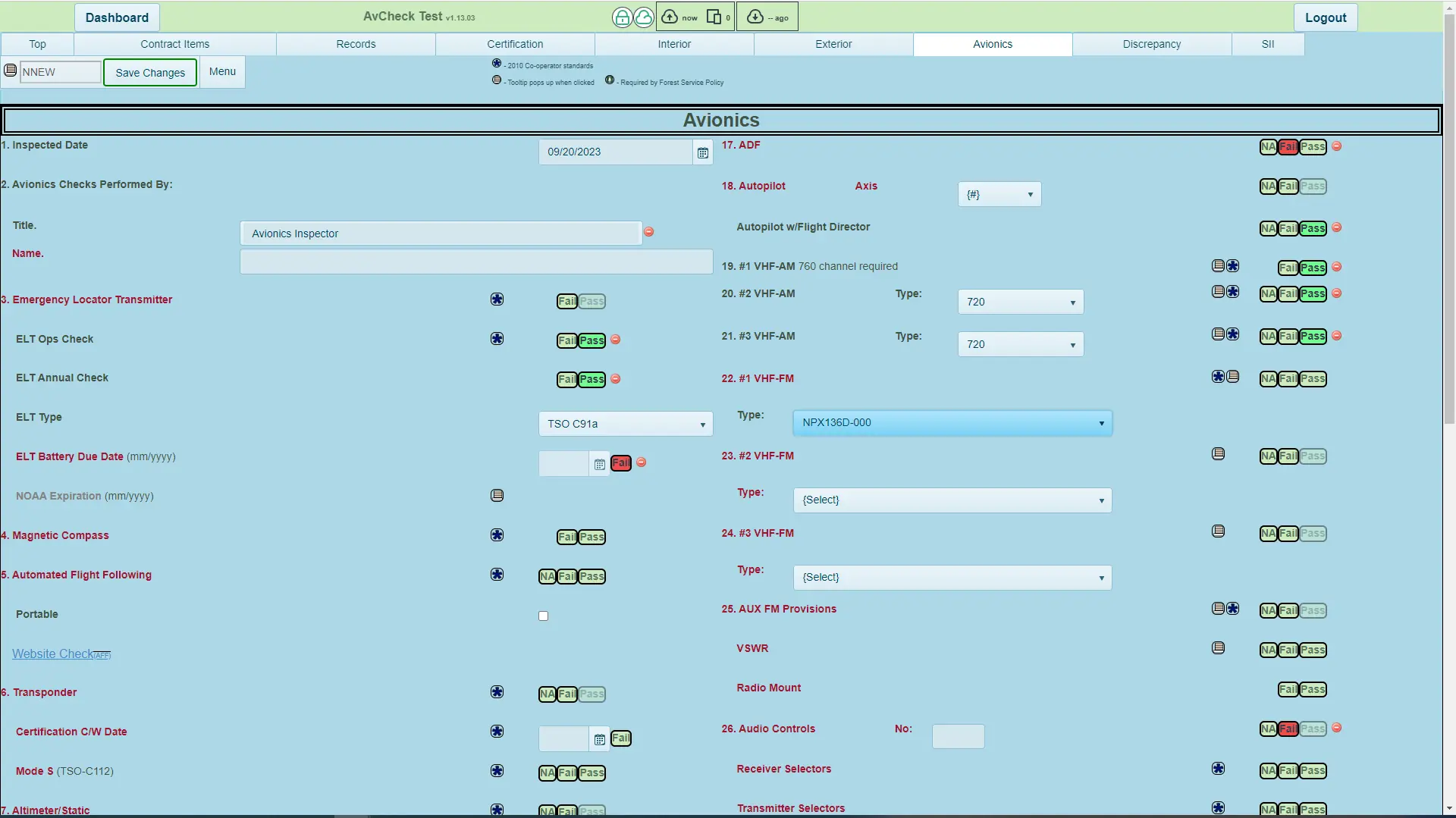 screenshot of the AvCheck application