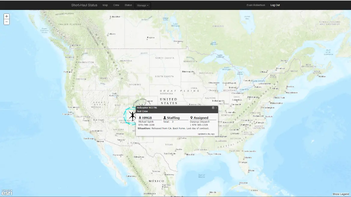 screenshot of the ShortHaul application